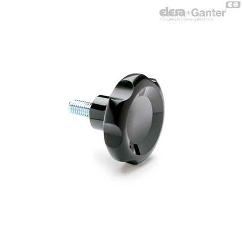 VL.155-p Lobe knobs Zinc-plated steel threaded stud